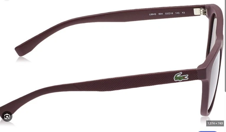 Modern Luxe Lacoste 哑光勃艮第紫色方形太阳镜男女通用 L883S(604) — 第 3/4 张图片