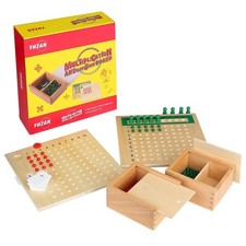 Montessori Math Material Multiplication and Division Board Game Bead Boxed Ar...