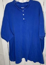 King Size Men's Plus 3XL 100 Pique Cotton Polo Shirt Blue 3 Extra Large