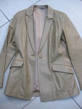 M&s Camel Leather Jacket 10 8 Long Hip Length Soft Boyfriend Real Smart Tan
