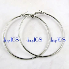 18K Gold Filled Hypo-allergenic LightWeight Thin Tube Hoop Earring Many Size H3R