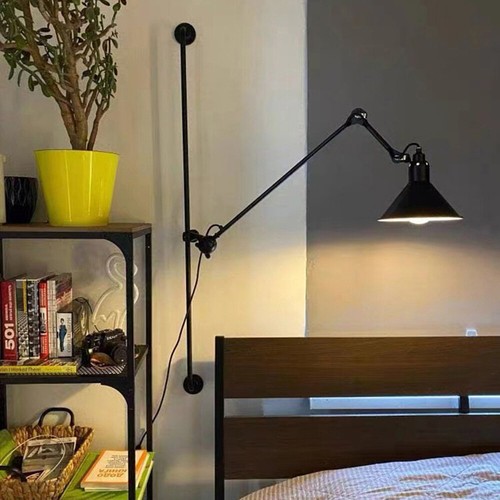 Industrial Swing Arm Wall Sconce Minimalism Modern Adjsustable Wall Lamp Fixture - Picture 11 of 12