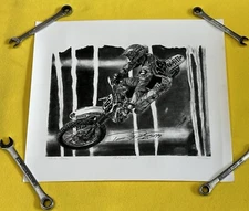 SIGNED TRAVIS PASTRANA SUZUKI POSTER VINTAGE MOTOCROSS SUPERCROSS MX FMX