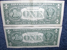 LOT OF TWO ONE DOLLAR NOTES WITH CRAZY SERIAL NUMBERS! GLOOM & GOOD LUCK! — photo 2