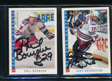 Lot (2) 1993-94 Score #308 Bourque #94 Beukeboom Signed Autograph (IK14) SWSW6