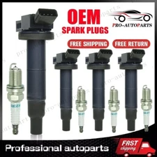 4X OEM Ignition Coil & 4X Iridium Spark Plug For 2002-11 Toyota Camry 2.4L UF333