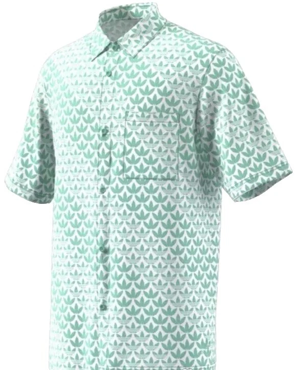 adidas Cotton Short Sleeve Casual Button-Down Shirts for Men