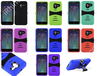 For New Metro Pcs Alcatel Tru/ 5065N Armor Rugged Hybrid Kickstand Cover Case
