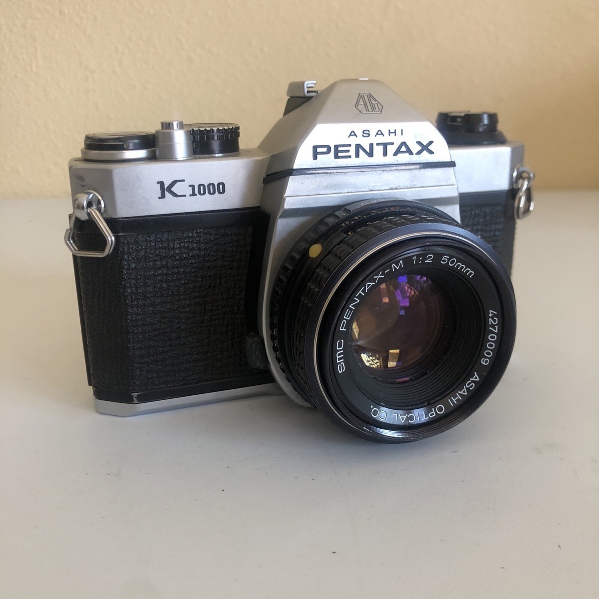 Asahi Pentax K1000 Camera w/Asahi SMC Pentax f/2 50mm Lens TESTED