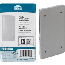 Hubbell Bell Outdoor PBC100GY Gray Wet Location Plastic Blank Cover