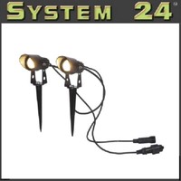 "\"System 24\" Led Duospot-Extra 2Er Set Schwarz / Warmweiß 3000K AußEn 491-62"
