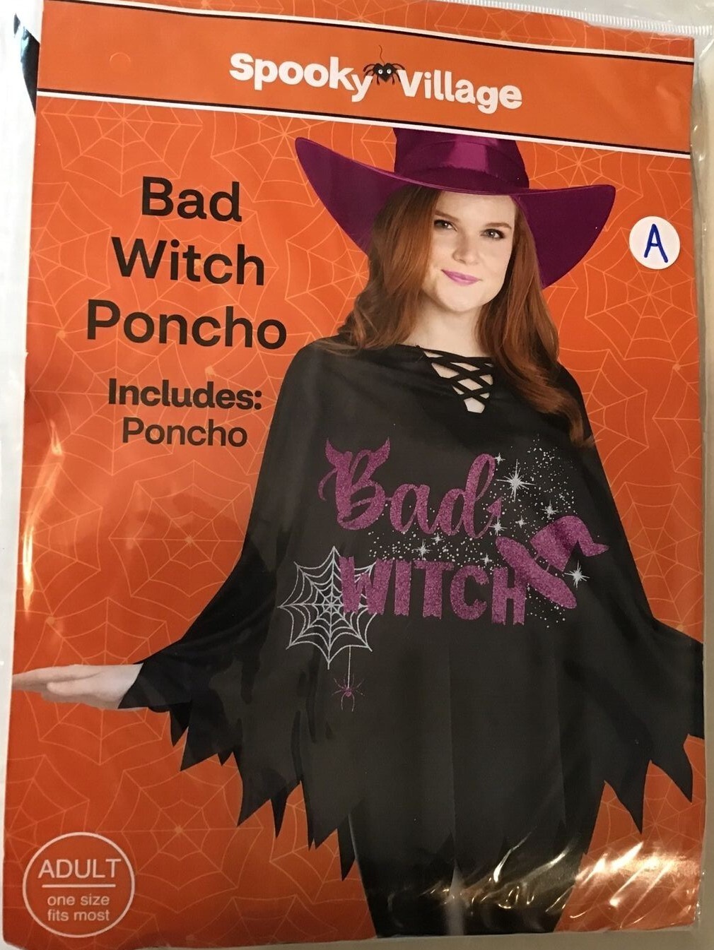 Spooky Village CHOOSE Bad Witch OR Bad Thing Poncho Adult OSFM