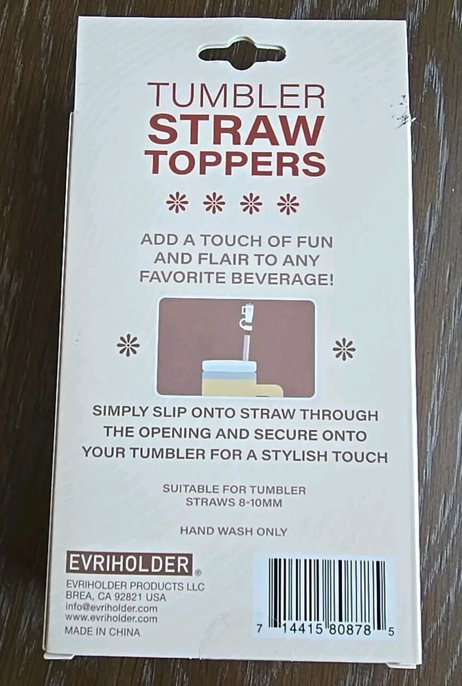 Tumbler Straw Toppers -4 Pk