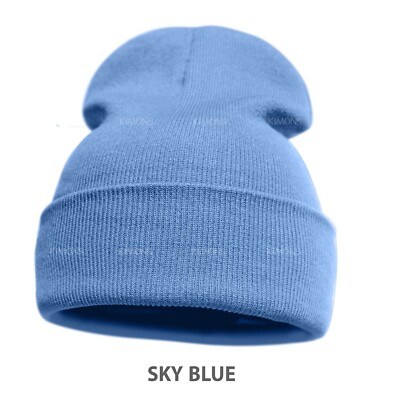 Beanie Hat Cap Plain Knit Skull Cuffed Winter Warm Slouchy Men Women Classic CF