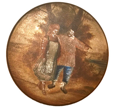  Antique 1880 s Vishnyakov RARE Imperial Russia Folks painting on lacquer box