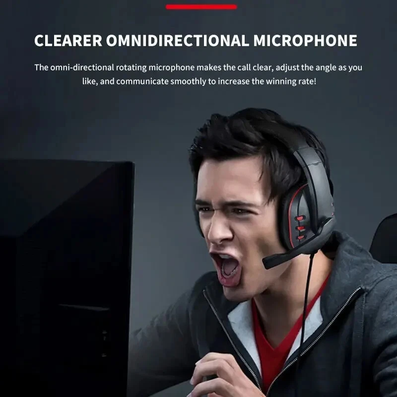 Gaming Headsets Stereo Computer Large Headphones For Gaming PS4 PS5 XBOX Switch - Image 2 of 4