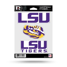 LSU Tigers Set of 3 Die Cut Decals Stickers Spirit Wordmark