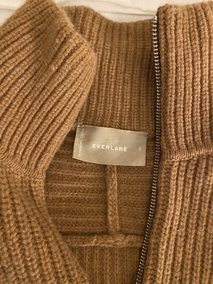 EVERLANE Size SMALL The Oversized Felted Merino Half-Zip Sweater