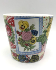 Vintage Gloria Vanderbilt for Mann 'My Collage' Flower Pot Planter 4.5" T