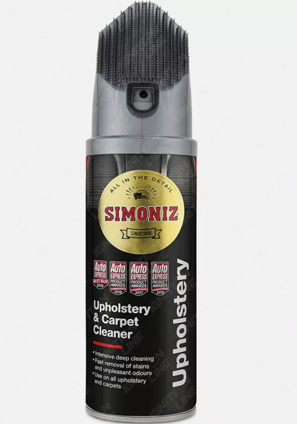 Simoniz Car Upholstery Fabric & Carpet Cleaner Foam Stain Remover Brush 400ml