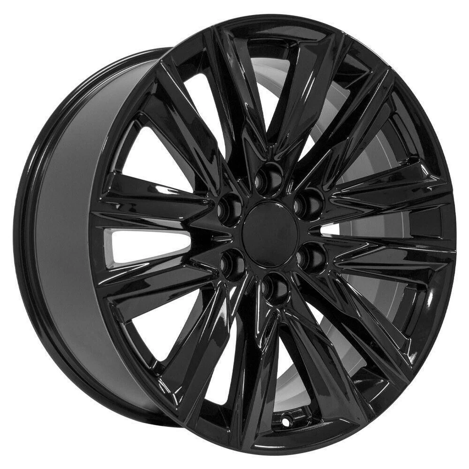 20" Gloss Black Cadillac Escalade Style Wheels + All Season Tires Fits 2014-2025 - Изображение 2 из 4