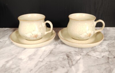  Denby Daybreak Tee Kaffeetasse & Untertasse Set New Old Stock. X2. gebraucht sehr guter Zustand 