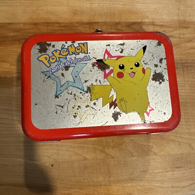 Pokemon: gotta Catch'em All! Pikachu Tin Box with Red Border VERY RARE