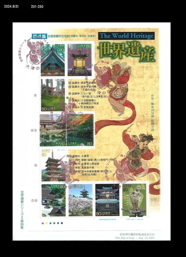 World Heritage,Tourism,Buddha,Buddhism Temple,History,Art,Japan 2001 FDC,Cover