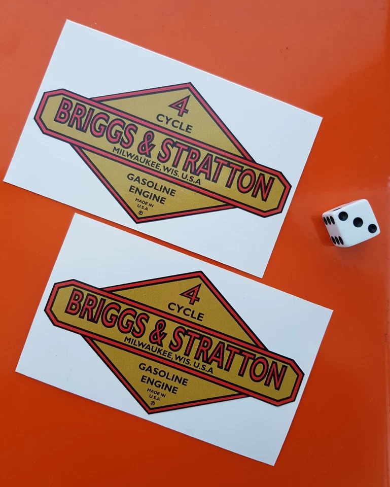 briggs and stratton decal stickers x 2 high quality vinyl lawnmower Engine
