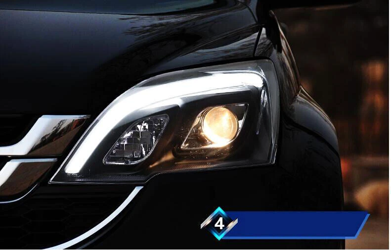 2X 2007-2011 Assembly Projector Headlight Led DRL Turn Signal For Honda CRV CR-V - Imagem 2 de 4