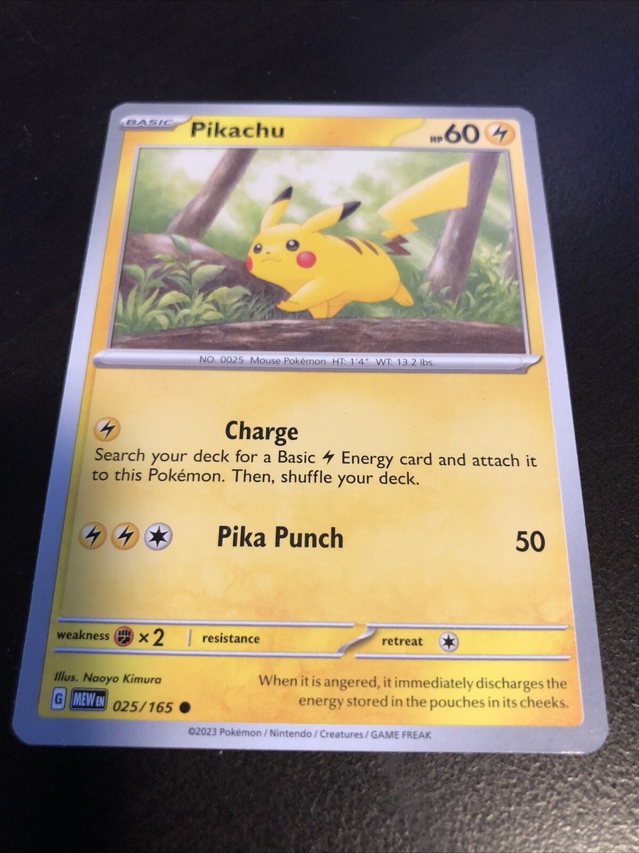 Pikachu 025/165 English 151 Regular Common Pokemon Card | eBay