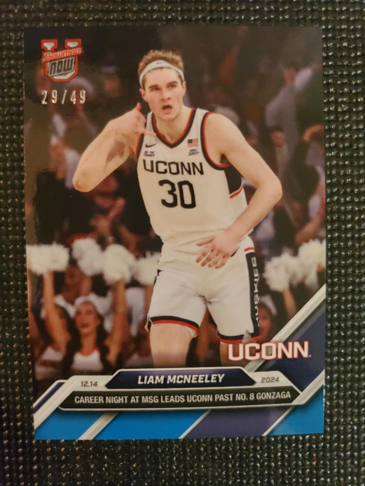 Liam McNeeley 2024-25 Bowman U NOW Basketball Card: 31 Blue Parallel 29/49