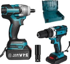 TRAPANO AVVITATORE A BATTERIA, AVVITATORE AD IMPULSI CON 2 BATTERIE 68V