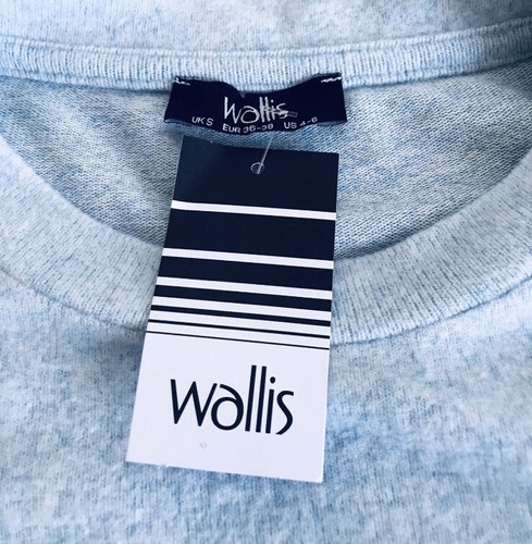 WALLIS • Light Blue Frill Studded Oversized Top Jumper Sz S-M /40”. BNWT - Picture 4 of 5