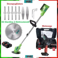 Decespugliatore A Batteria Elettrico + Motosega 4" - 4 Batterie 48V Tagliaerba