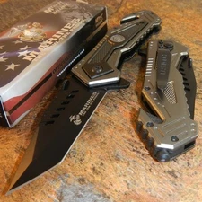 MARINES Spring Assisted OFFICIALLY LICENSED USMC Folding Rescue Pocket Knife NEW