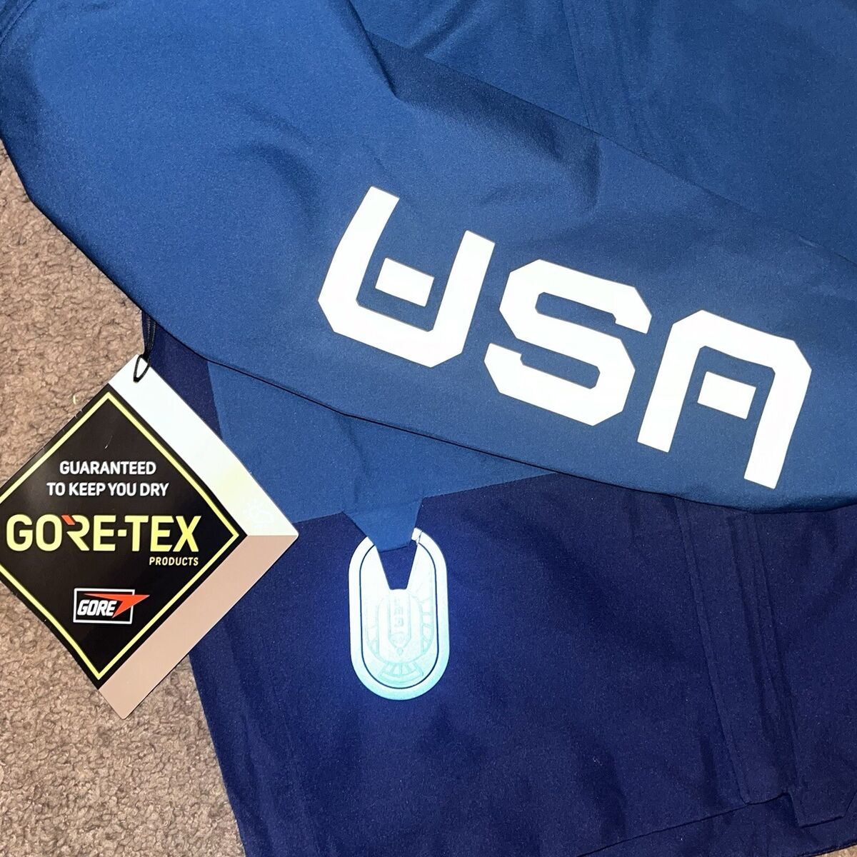 Nike USA Olympic ACG Gore-Tex Blue Jacket Craters DD8852-492 Nike USA Olympic ACG Gore-Tex Blue Jacket Craters DD8852-492