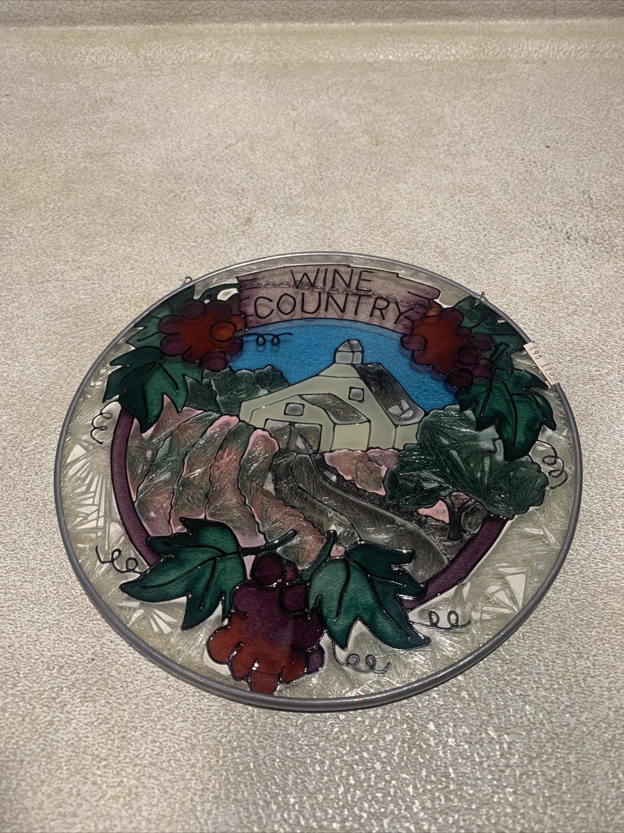Wine Country' Hand Painted Stained Glass Sun Catcher House With Wine Valley  | eBay
