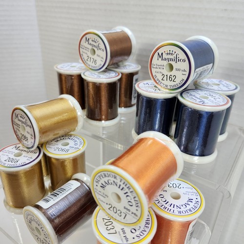 Lot of 19 Spools Superior Threads Magnifico Polyester 500 Yd Each 40Wt 2Ply NEW - Picture 10 of 13