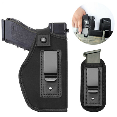 Concealed Carry IWB Gun Holster Right Hand Belt Holster Case with Magazine Pouch