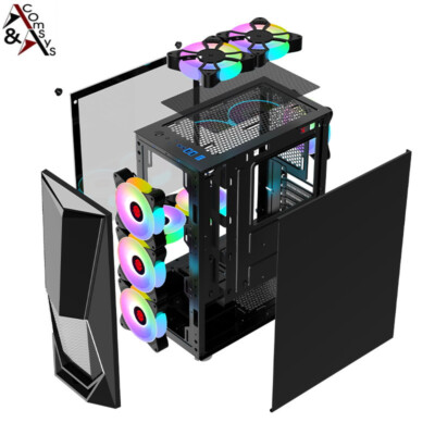Gaming Midi Tower PC ATX Micro-ATX Mini-ITX Gehäuse Gamer Case USB 3.0 OVP #W