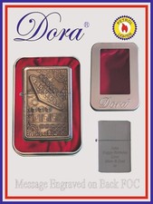  Dora Chrome Petrol Lighter With Las Vegas Personalised With a Message