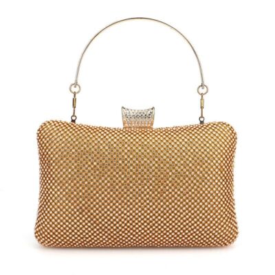 Gold Clutch DJBM Rhinestone Bucket Clutch Purse Sparkly Evening