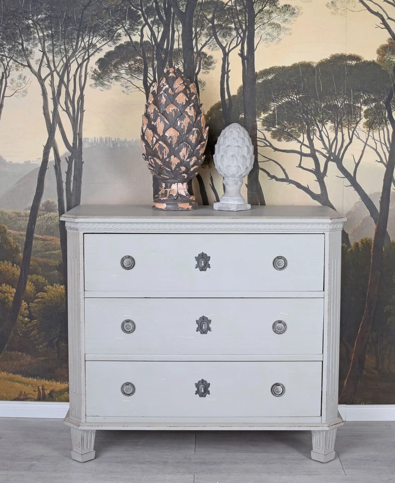 Schwedische Kommode Nachtkommode Gustavianischer Schrank Sideboard Shabby Chic - Bild 2 von 4