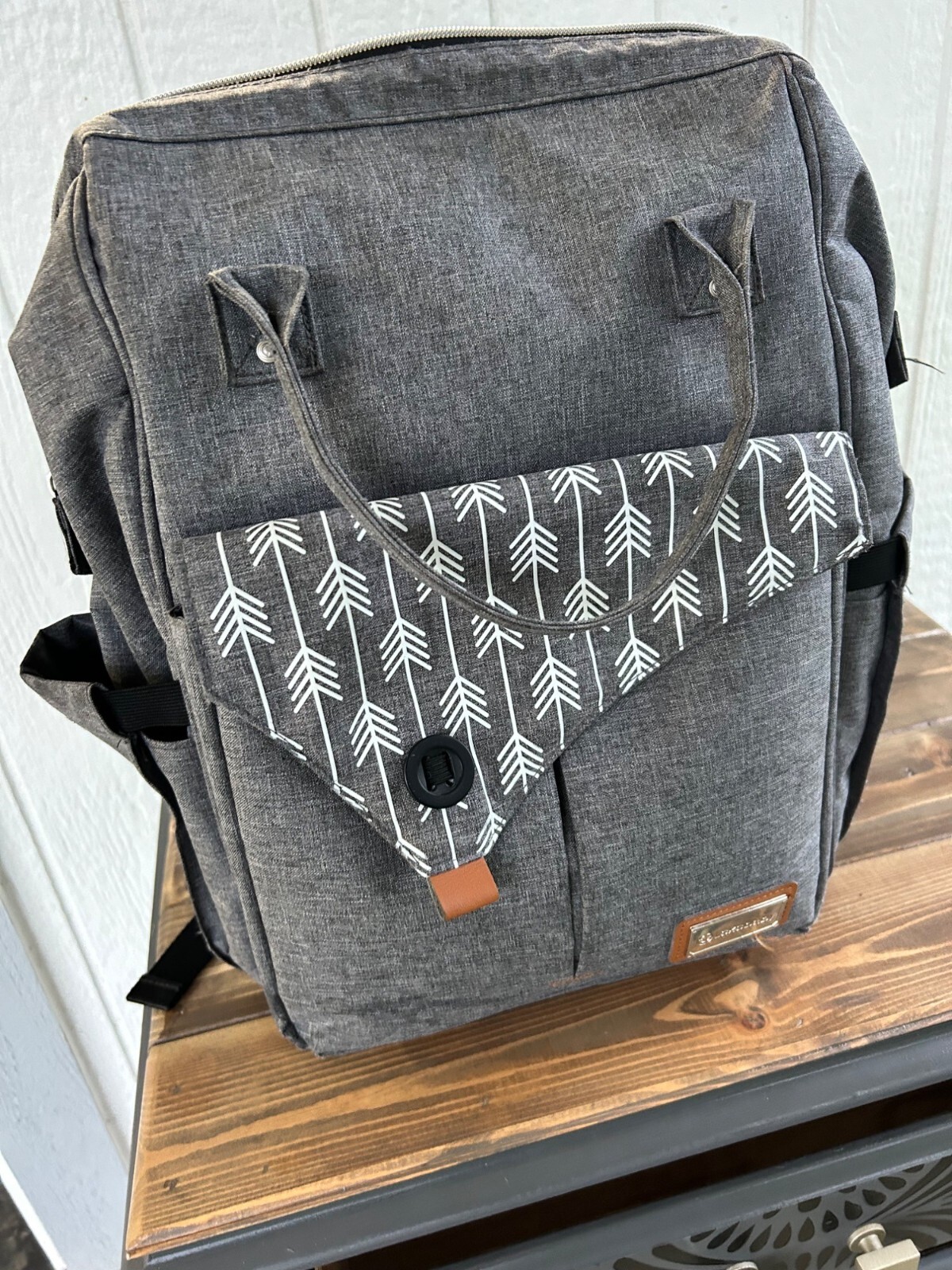 Lekebaby Gray Diaper Bag with Spacious Storage & Stylish Design-image
