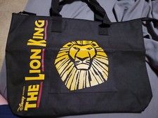 Brand New Disney The Lion King Tote Bag Black Broadway Musical Zipped beach bag 