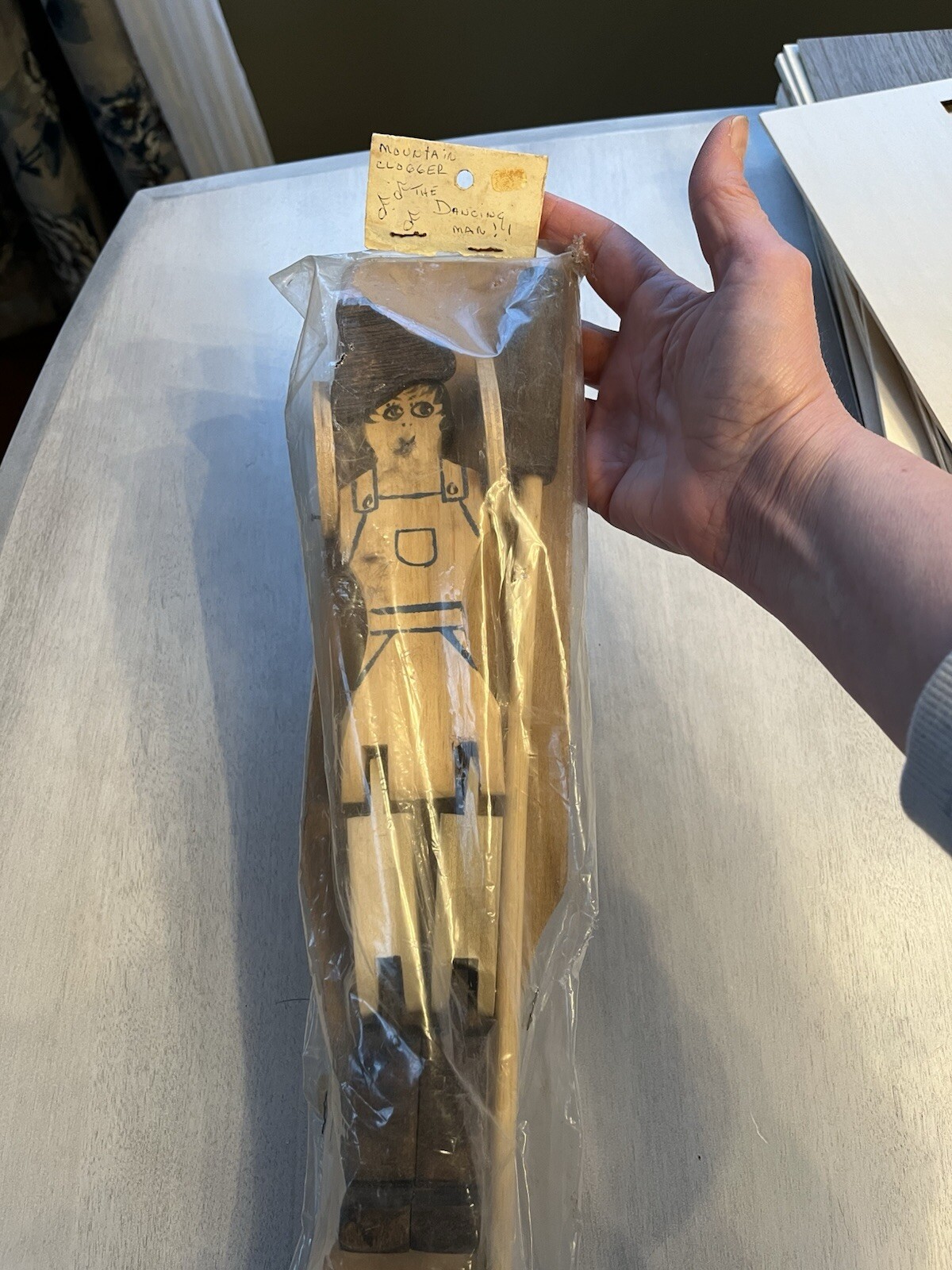 Vintage Folk Art  Wooden Jig Dancing Puppet “The Mountain Clogger”.