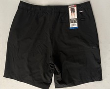 GERRY Men  s Trail Shorts 4-Way Stretch LARGE Zip Pockets BLACK Elastic Waist NEW