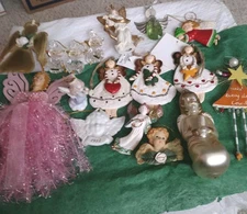 Lot Of 17 Angel Ornaments Different Brands And Sizes And Materials