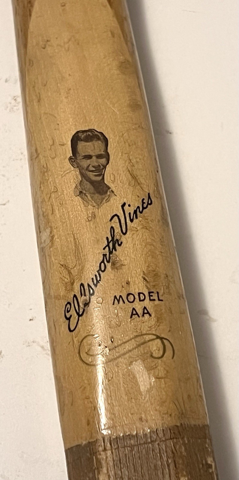 Vintage Ellsworth Vines Wood Tennis Racket Chicago Sports Eq